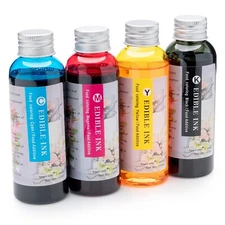 Edible Ink Refill Bottle Set 14oz (400ml) 4 Color Compatible for Canon Printers