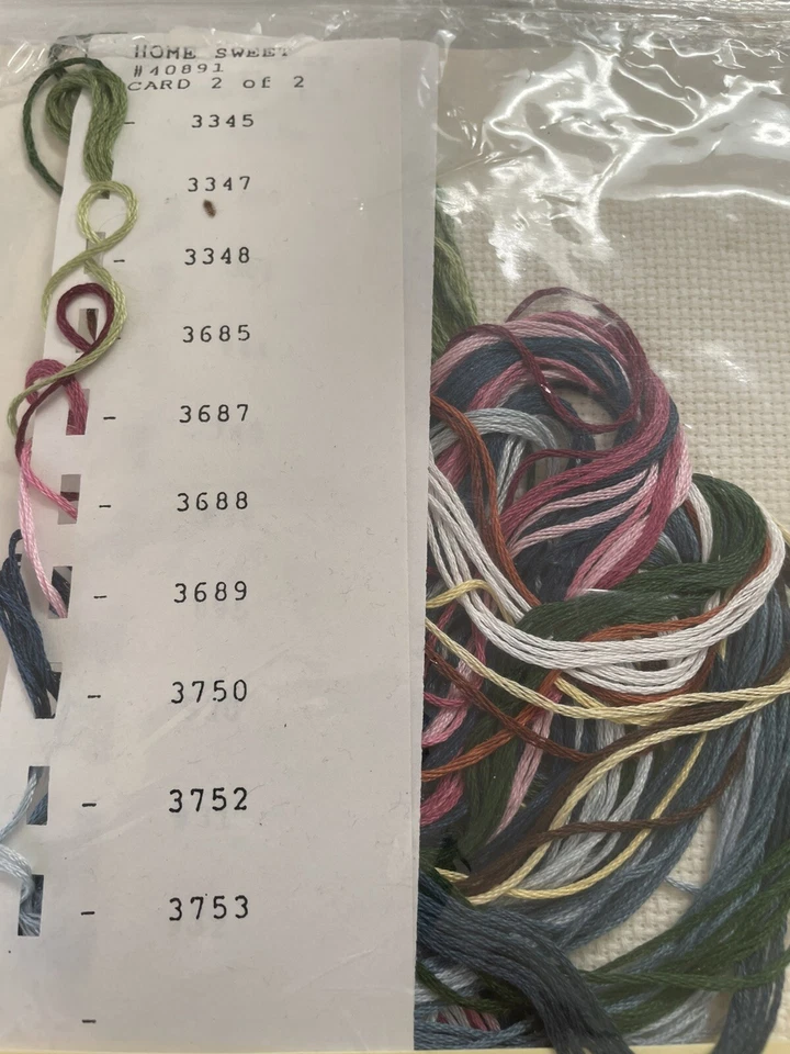 "Kit Just Cross Stitch HOME SWEET HOME #40891 11x16"" acabado fondo blanco"  Foto 4 de 4