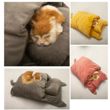Pet Cat Nest Sleeping Bag, Mat Cave Winter Warm Kitten Japanese Cat Sleeping Bag
