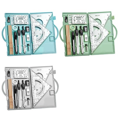 Professional Geometry Set, 16 Pcs, Geometry Kit for Artists and Students, Geomet