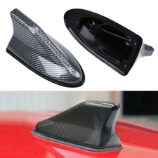 Carbon Fiber Shark Fin Antenna Cover Roof Radio AM/FM Signal Aerial Accessories