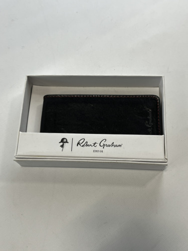 Funda billetera incorporada Robert Graham de cuero marrón para iPhone 5 NUEVA - Imagen 1 de 3