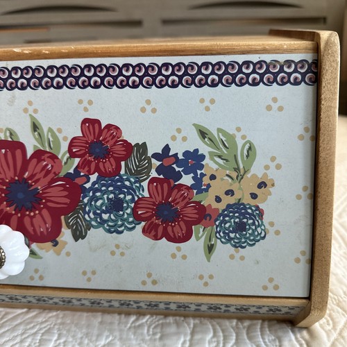 The Pioneer Woman Bread Box Floral Acacia Wood Farmhouse Country Storage Decor - Picture 8 of 10