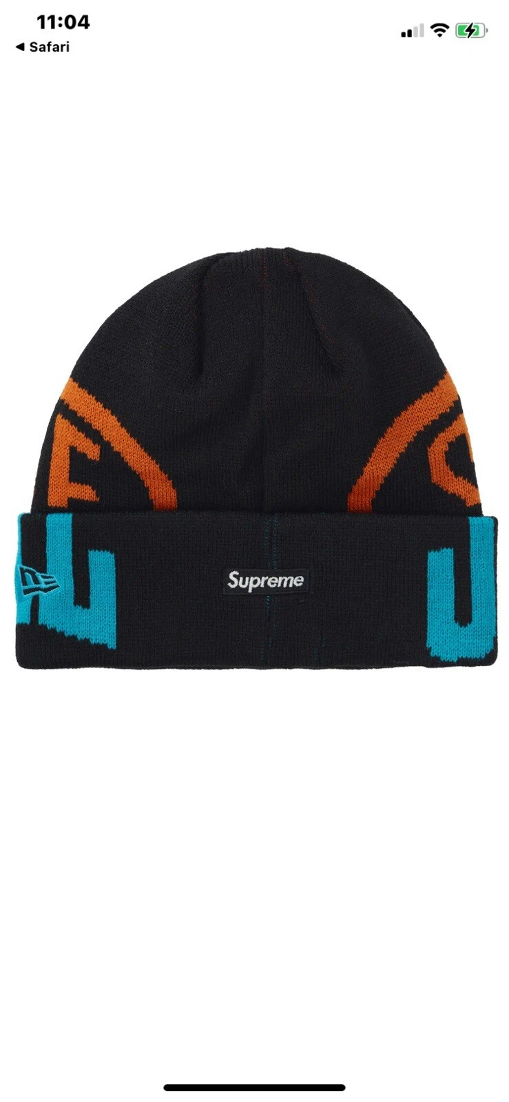 Bonnet Supreme New Era logo 2 tons FW21 noir/bleu/orange 