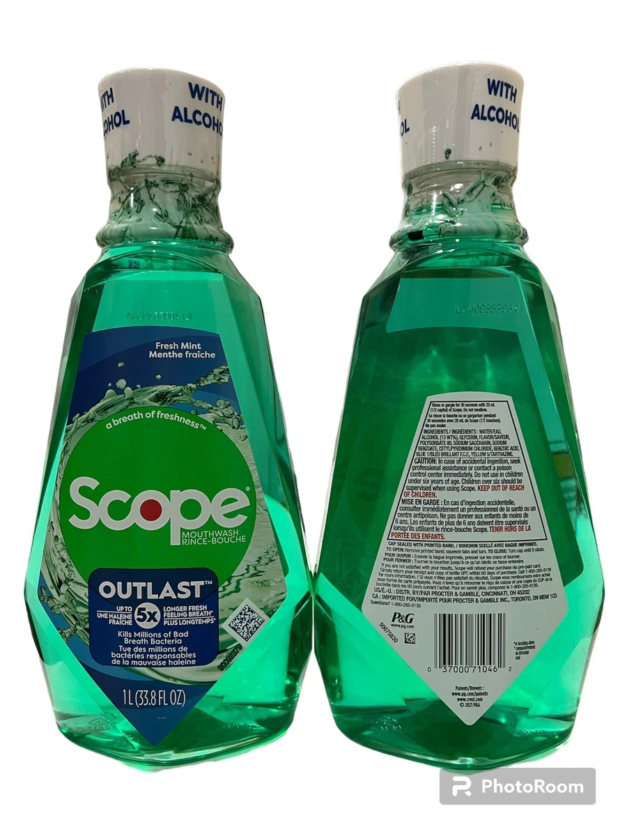 🔥(2) Crest Scope Outlast Mouthwash Rinse 5X Long Lasting Mint  