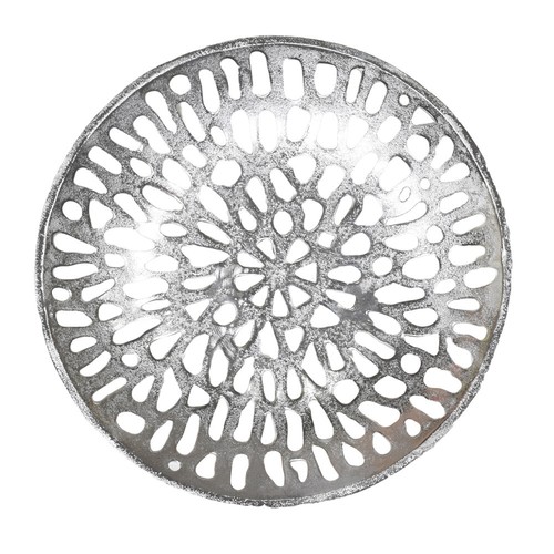 Handgefertigtes dekoratives silberfarben beschichtetes Aluminium Tablett 5,51 x 5,51 x 1,37 Zoll - Bild 4 von 9