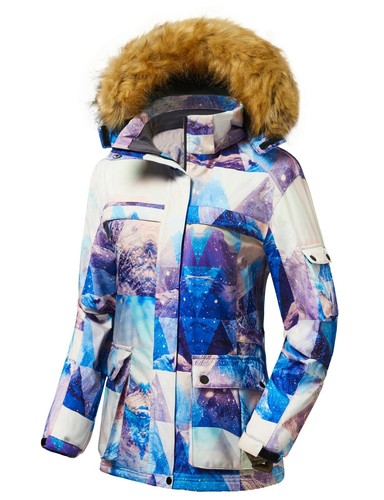 Wantdo Women's Ski Jacket Winter Fleeced Snow Coat Waterproof Fur Hooded Jackets - Picture 76 of 86