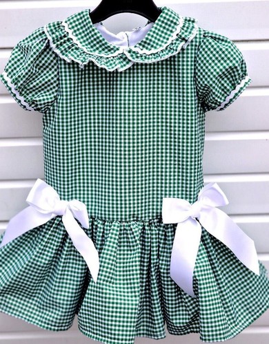 DREAM 0-8 years GIRLS gingham school uniform drop waist lined dress 4 colours - Picture 7 of 14
