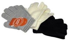 NEW wonder nation boys/girls 3 pack knit gloves Black, White, Gray One Size