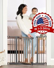 Puerta de seguridad para beb s incluye decoraci n puerta de madera metal US NEW