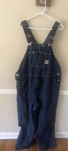 Carhartt Mens Bib Overalls Blue Denim 