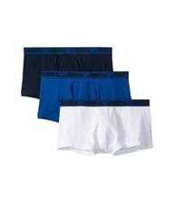 Emporio Armani L108209 Mens Blue Monogram 3-Pack Trunks Size Large