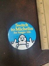 Vintage 1970s Michelin Tires Pinback Button
