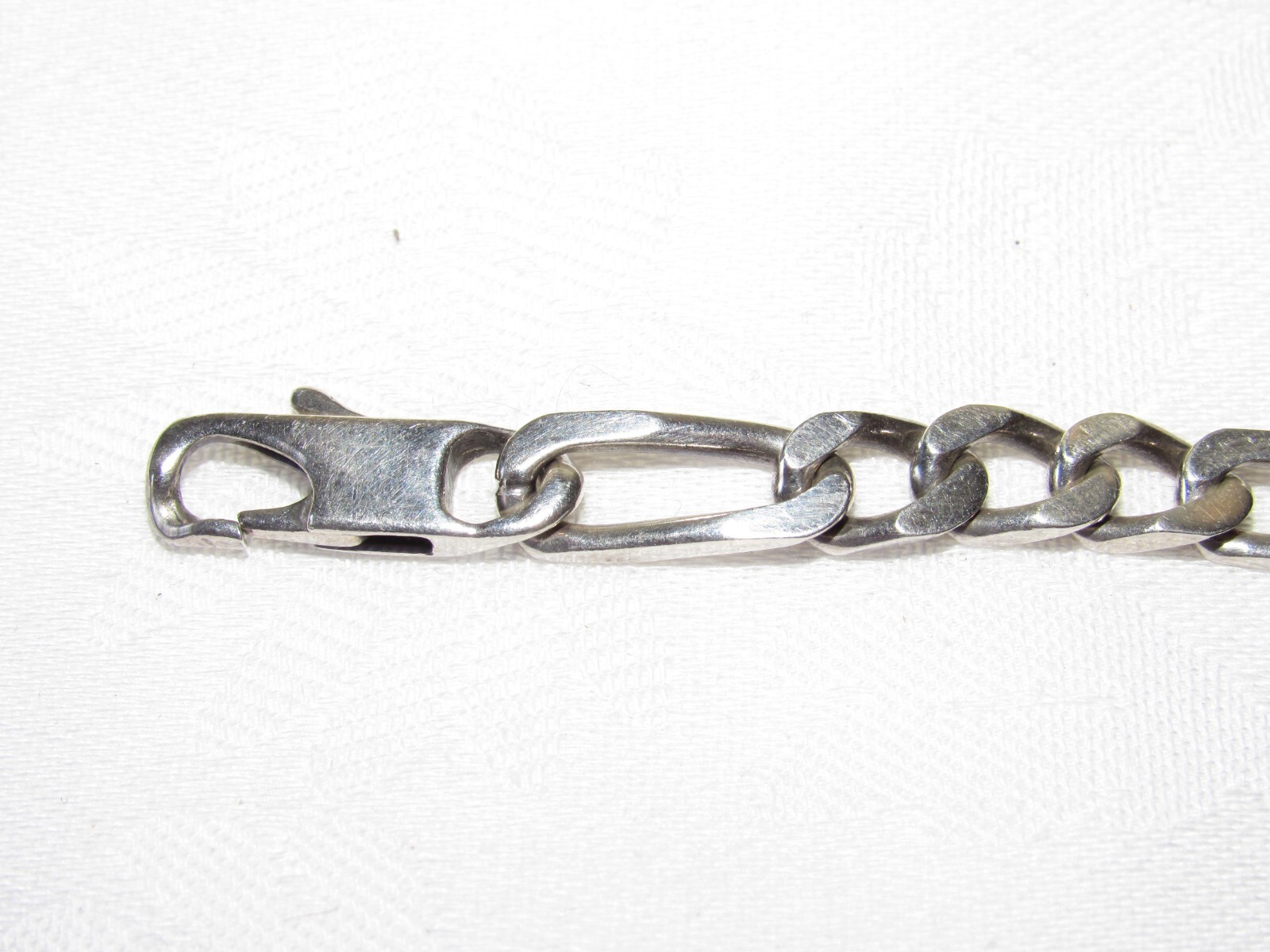 Solid Silver 925 Gourmette Bracelet Alternating M… - image 3