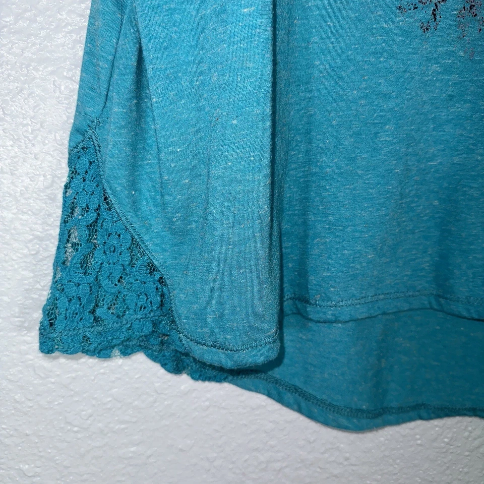 Girls' Xhilaration Crochet Knit Elephant Turquoise Long Tail Tank Top, XL 14/16 - Image 4 of 4