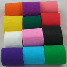 Clikkabox - 12 Assorted coloured Crepe paper Streamers 45mm x 10m decoration