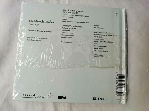 Mendelssohn Sinfonia 3ºy4º CD Orquesta sinfonica de Madrid Peter Maag - Imagen 3 de 4