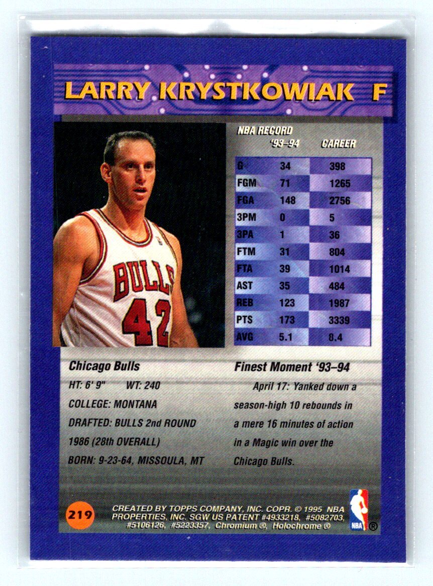 ミリオンアーサー 最安値 クラッキー　サインカード 1994-95 Finest #219 Larry Krystkowiak | eBay