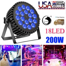 18 LED RGB Par Can Stage Light Round DMX512 DJ Disco Bar Uplighter Lighting US