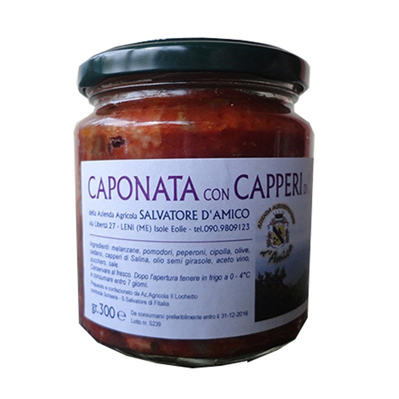 Caponata con Capperi di Salina Gr.300 - Cartone da 6 pezzi
