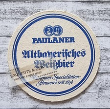 Paulaner Altbayrisches Weißbier München Bierdeckel Reklame Werbung Gastro Deko