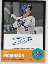 2012 12 TOPPS HERITAGE JOC PEDERSON ROOKIE PROSPECT AUTO BLACK PARALLEL 6/50