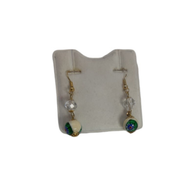 Ohrringe Perle Tausend Blumen, Murrine + AG925 PLAU, ORMILLPERLA Voltolina