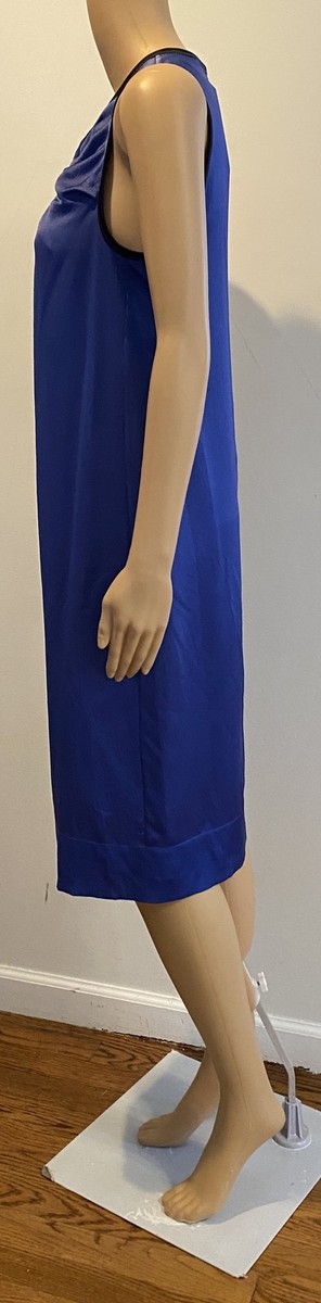 PROENZA SCHOULER Blue Silk bow shift dress SZ 4 | eBay