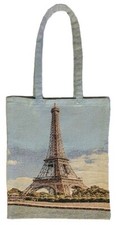 TOUR EIFFEL TOWER PARIS FRENCH TAPESTRY SHOPPING TOTE BAG, 34CM X 41CM