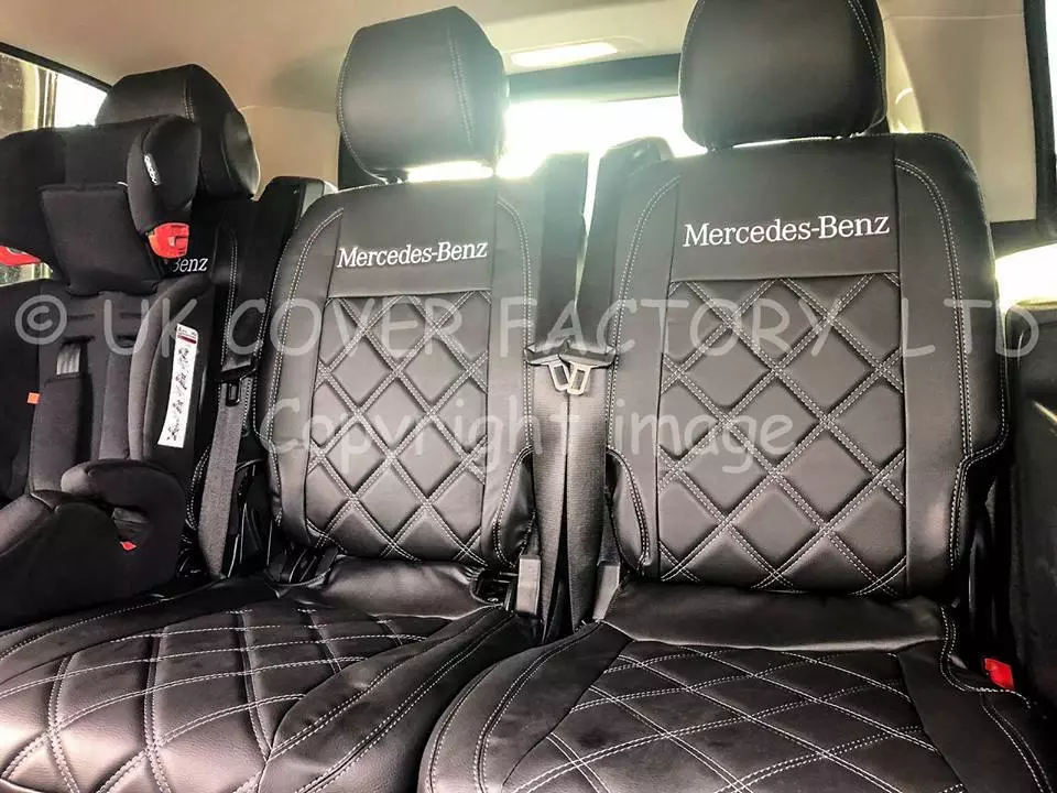MERCEDES VITO DUALINER 5 6 SEATER VAN SEAT COVER GREY STITCH BENTLEY