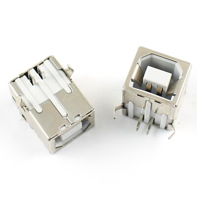 5Pcs USB 2.0 Female B Type 4 Pin Right Angle PCB Connector For Printer Port #A6-
