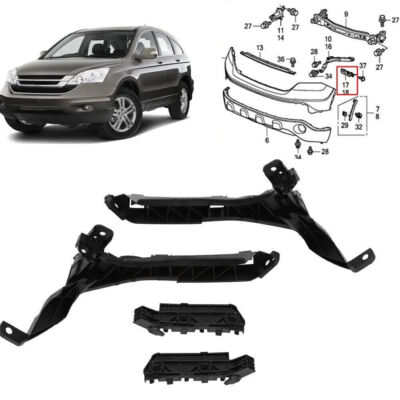 Fits For Honda CR-V CRV 07-11 Front Bumper & Headlight Support Brackets Set 4pcs