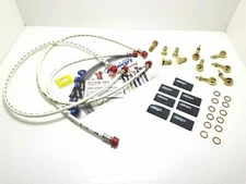 Brake Pipes Front and Rear White Mounts Gold Ducati 1198 R Corse Special Ed 2011