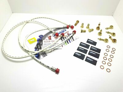 BRAKE HOSE KIT FRONT AND POST WHITE GOLD ATTACHMENTS DUCATI 1098 2006 2007 2008 2009