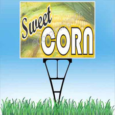 18"x24" SWEET CORN Outdoor Yard Sign Stake Sidewalk Lawn Sale Farm Stand Store