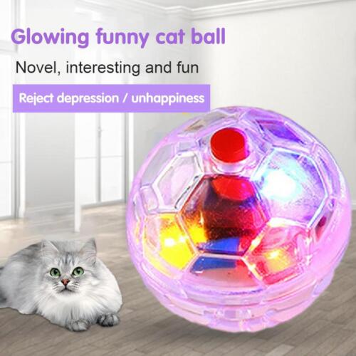 Palla per gatti in plastica trasparente incandescente animale domestico interattiva gatto giocattolo incandescente B9UK - Foto 3 di 9