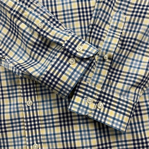 LL Bean Shirt Men XLT Traditional Fit Blue Plaid Check Button Down Wrinkle Free - Picture 7 of 11