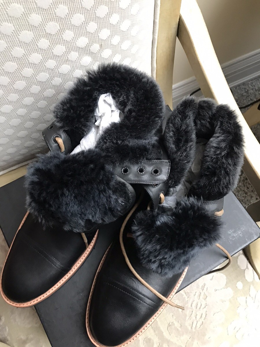GORDON RUSH SHEARLING ITALIAN BOOTS 10.5 M Gordon Rush Shearling Stacked Heel Boot Size 11 NEW with Box  main image 3