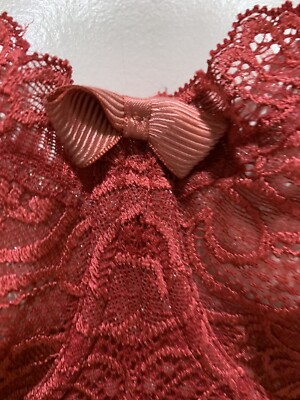 ❤️PLATEX 40DD Red Floral Sheer Lace LOVE MY CURVES UNDERWIRE BRA