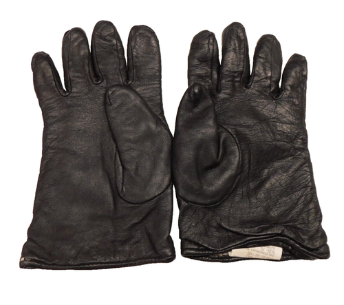 Leather Black Gloves Size 7 C Sheepskin Knitted Lining US Military Dress Uniform - Picture 2 of 5