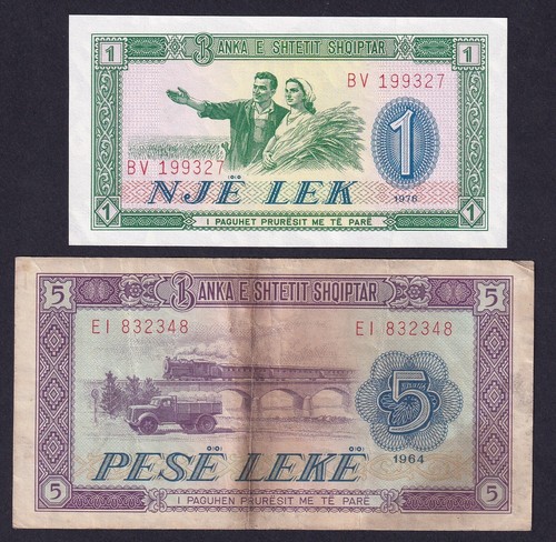 Albania 2 Banknotes 1964 &1976 #67
