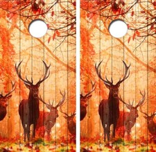 Deer Hunting Themed Cornhole Board Wrap LAMINATED Decal Vinyl Sticker 4319