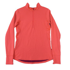 Under Armour 1/4 Zip Sweater Womens Small Pink Pullover Sweatshirt Thumb Holes