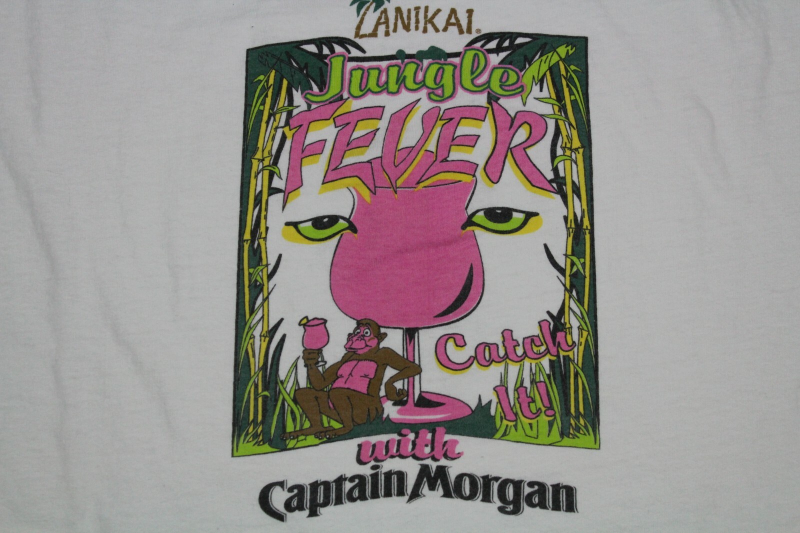 Vintage 90s Captain Morgan Jungle Fever White Shirt S… - Gem