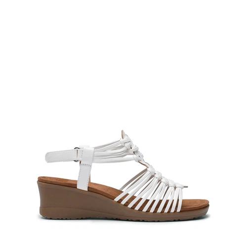 Women Open Toe Ankle Strap Casual Shoes Low Wedge Casual Dress Wedge Sandals - Picture 8 of 17