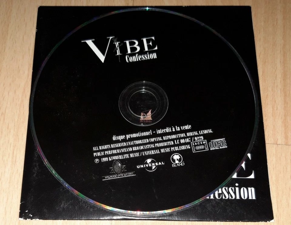 VIBE - Confession  PROMO CD Single R&B Rnb France MARK MIDDLETON, ALFONZO HUNTER - Bild 4 von 4
