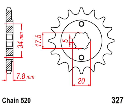 520 14T Front Sprocket For Honda CRM125 90-99 NSR125R-R 93-98 NSR125 R 1999-02 - Picture 3 of 5