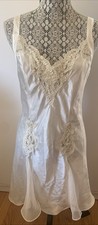 Vintage Victoria Secret Bridal Glossy Satin Sequin Nightgown M Slip Dress  New