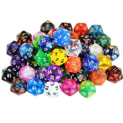 50-Pack D20 20 Sided Dice Polyhedral Dice with Pouch for DND RPG MTG Table Ga...