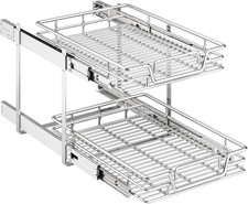 2-Tier Pull Out Shelf  Drawer Organizer for Kitchen Pantry Storage
